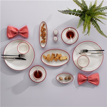 SCHAFER BIANCA BREAKFAST SET-36 PCS.-RED