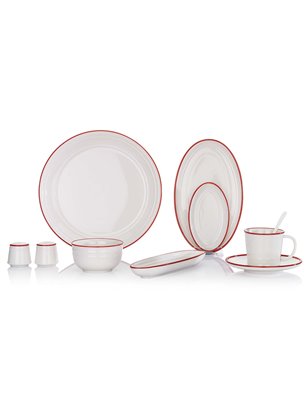 SCHAFER BIANCA BREAKFAST SET-36 PCS.-RED