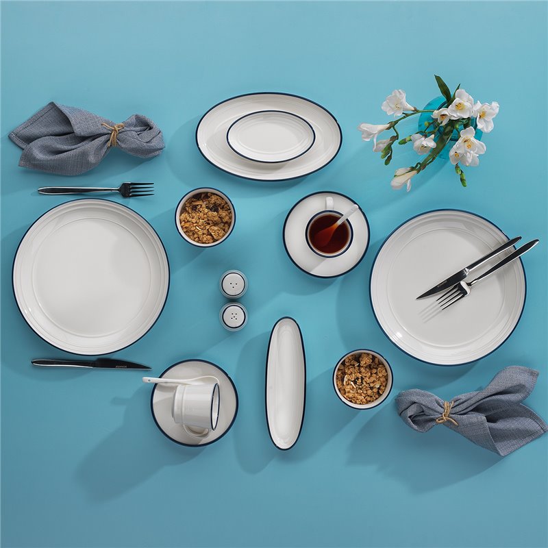 Schafer Bianca Breakfast Set-36 Pcs.-Navy Blue