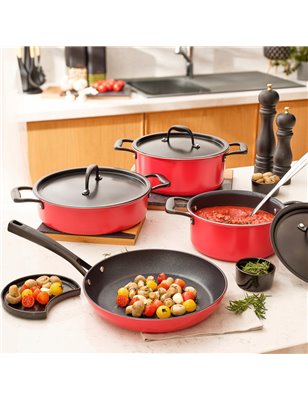 KARACA BIO DIAMOND PRO JAPANESE RED 7 PCS COOKWARE SET