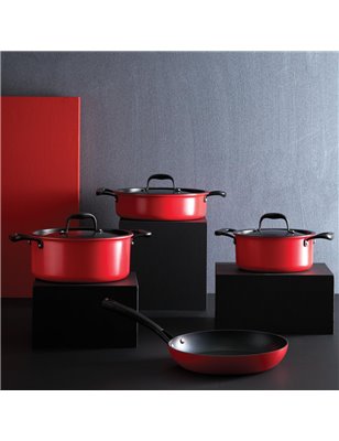 Karaca Bio Diamond Pro Japanese Red 7 Pcs Cookware Set | Enplus Home