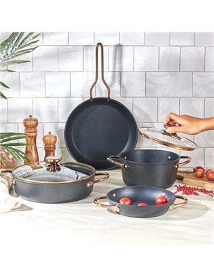 Karaca Bio Diamond Power 6 Pcs Cookware Set Rose  Gold | Enplus Home