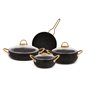 Karaca Avanos Blackgold Bio Granit 7 Pcs Cookware Set