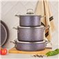 Karaca Biogranit Steel Plus 7 Pcs Cookware Set Mor