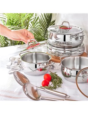 Karaca Emirgan Steel Cookware Set 13 Pcs | Enplus Home