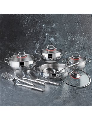 Karaca Emirgan Steel Cookware Set 13 Pcs | Enplus Home