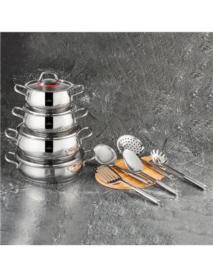 Karaca Emirgan Steel Cookware Set 13 Pcs | Enplus Home