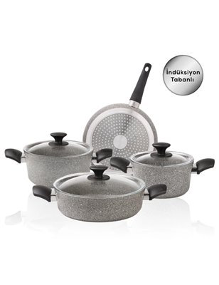 KARACA BIOGRANIT GREY V1 7 PCS COOKWARE SET IND