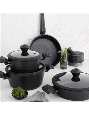 Schafer Onix Casting Pot Set-7 Pcs.-Black | Enplus Home