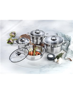 Schafer Vals Steel Cookware Set-8 Pcs.-Inox