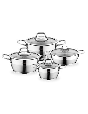 Schafer Vals Steel Cookware Set-8 Pcs.-Inox | Enplus Home