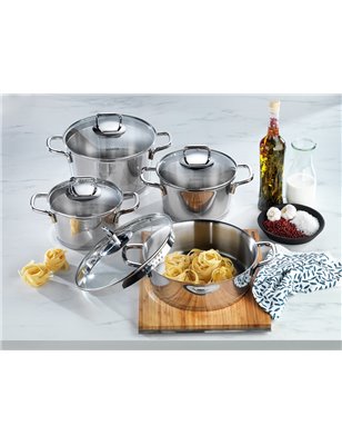 SCHAFER STAHL STEEL COOKWARE SET- 8 PCS.-INOX