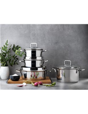 SCHAFER STAHL STEEL COOKWARE SET- 8 PCS.-INOX