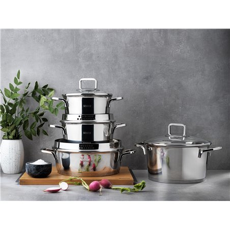 Schafer Stahl Steel Cookware Set- 8 Pcs.-Inox