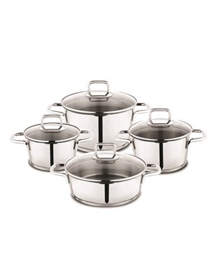 Schafer Stahl Steel Cookware Set- 8 Pcs.-Inox | Enplus Home