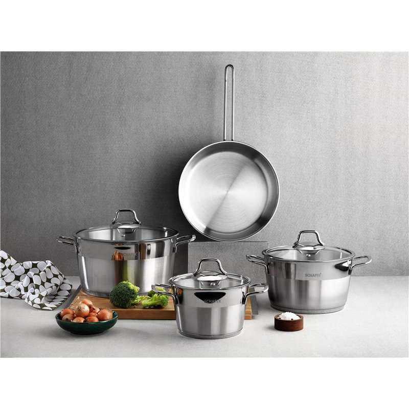 Schafer Vals Steel Cookware Set-7 Pcs.-Inox