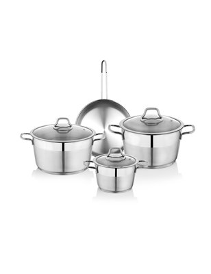 Schafer Vals Steel Cookware Set-7 Pcs.-Inox