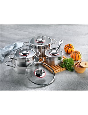 Schafer Krista Steel Cookware Set-8 Pcs.-Inox