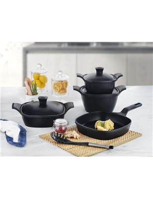 SCHAFER FELSEN CASTING POT SET-7 PCS.-BLACK