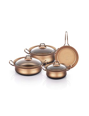 SCHAFER KESSEL POT SET-7 PCS. -GOLD