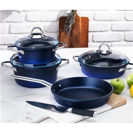 Schafer Husky Casting Pot Set-7 Pcs.-Navy Blue