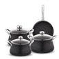 SCHAFER OTTOWA NON STICK POT  SET-7 PCS.-BLACK