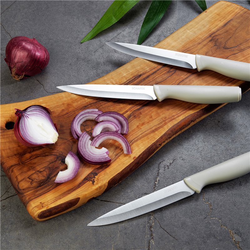 Schafer Helfer Utility Set Of 3 Pcs Knife Set-3 Pcs.-Beige