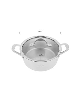 KARACA 3PLY POWER STEEL 24 CM POT 4,6 LT