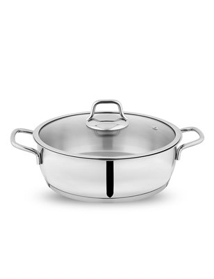 SCHAFER HELD SHALLOW POT-30 CM-2 PCS.-INOX