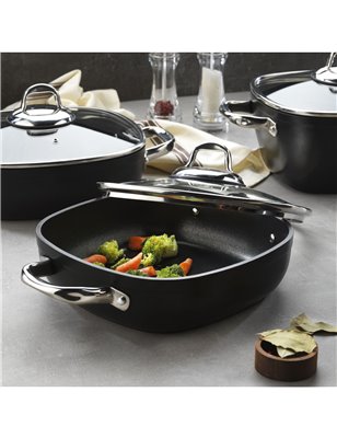 SCHAFER GASTRONOMIE MASTER GRANITE SHALLOW POT-24CM-2 PCS.-BLACK