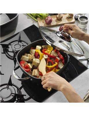 Schafer Gastronomie Master Granite Shallow Pot-24Cm-2 Pcs.-Black | Enplus Home