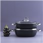 Schafer Gastronomie Master Granite Shallow Pot-24Cm-2 Pcs.-Black