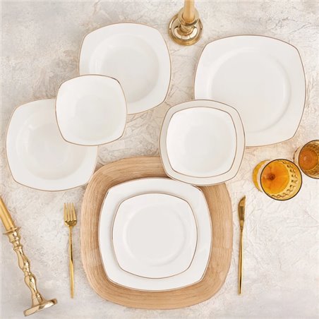 Karaca Tribal 6 People 24Pcs Yarim Kare Dinnerware Set | Enplus Home