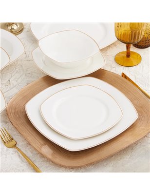 Karaca Adelia 24 Pcs Gold Yarim Kare Dinnerware Set