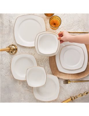 KARACA ADELIA 24 PCS GOLD YARIM KARE DINNERWARE SET