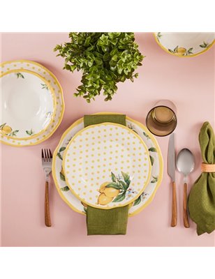 KARACA PUANTIYELI LIMON 24 PCS 6 KIÅžILIK DINNERWARE SET