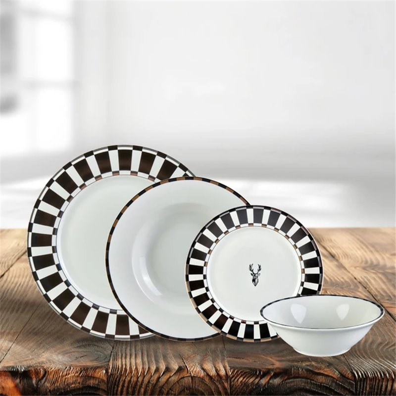 KARACA ARIES BLACK 24 PCS DINNERWARE SET