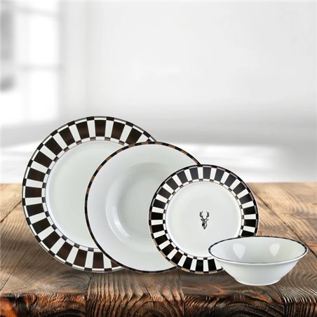 Karaca Tribal 6 People 24Pcs Yarim Kare Dinnerware Set | Enplus Home