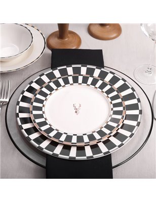 Karaca Aries Black 24 Pcs Dinnerware Set | Enplus Home