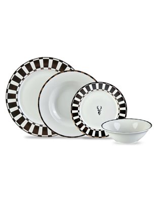 KARACA ARIES BLACK 24 PCS DINNERWARE SET