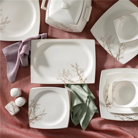 Karaca Autumn Cream 60 Pcs Dinnerware Set Kare