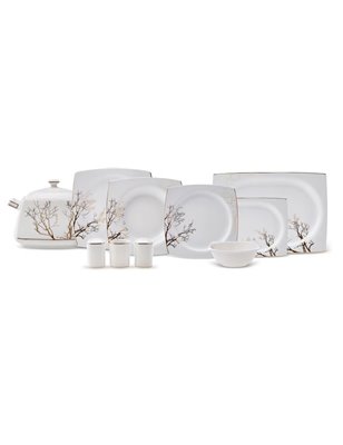 Karaca Autumn Cream 60 Pcs Dinnerware Set Kare | Enplus Home