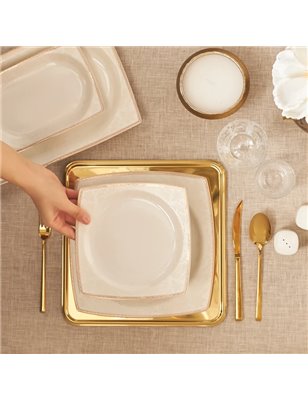 Karaca Raisa Cream 60 Pcs Dinnerware Set Kare