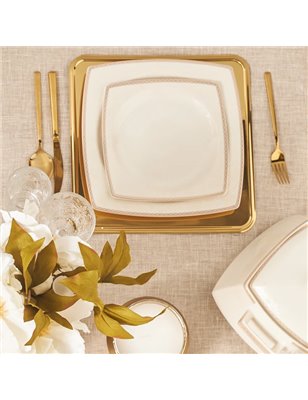 Karaca Raisa Cream 60 Pcs Dinnerware Set Kare | Enplus Home