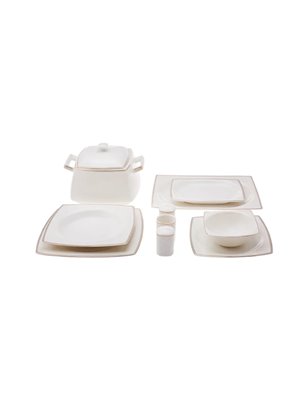 Karaca Raisa Cream 60 Pcs Dinnerware Set Kare | Enplus Home