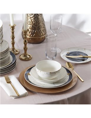 Schafer Posy Dinner Set-24 Pcs.-White | Enplus Home