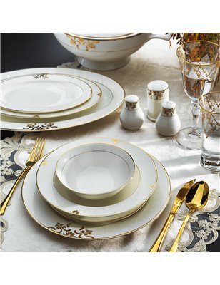 Schafer Lisa Dinner Set-60 Pcs.-Gold-02 | Enplus Home