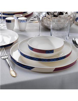 Schafer Adel Motif Dinner Set - 60 Pcs.-Silver