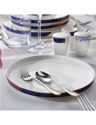 SCHAFER ADEL MOTIF  DINNER SET - 60 PCS.-SILVER