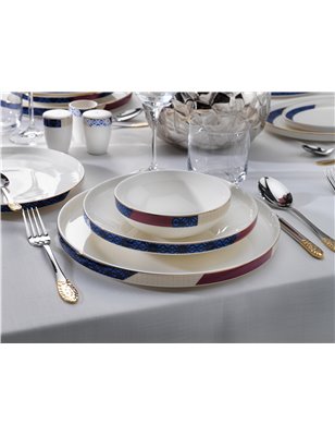 SCHAFER ADEL MOTIF  DINNER SET - 60 PCS.-SILVER